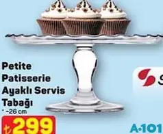 PAŞABAHÇE PETİTE PATİSSERİE AYAKLI SERVİS TABAĞI 26 CM PAŞABAHÇE PETİTE PATİSSERİE AYAKLI SERVİS TABAĞI 26 CM